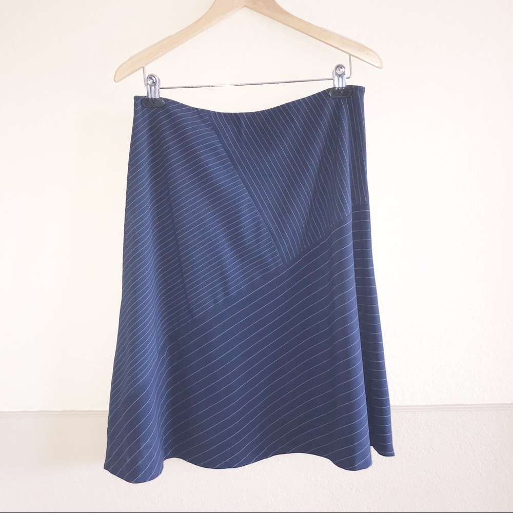 Mossimo Blue Pinstripe A-line Skirt